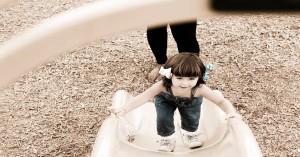 climbing up the slide